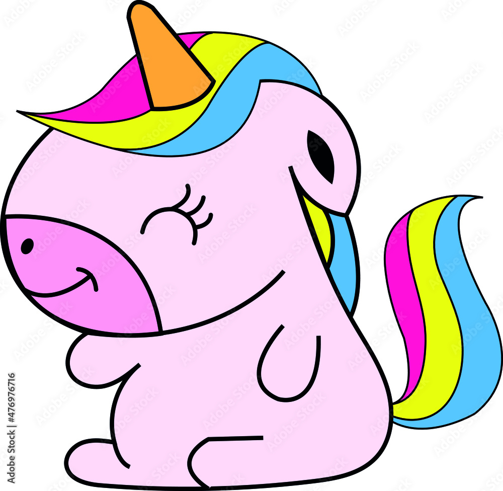 Cute unicorn clip art vector illustration. unicorn magic image. Stock ...