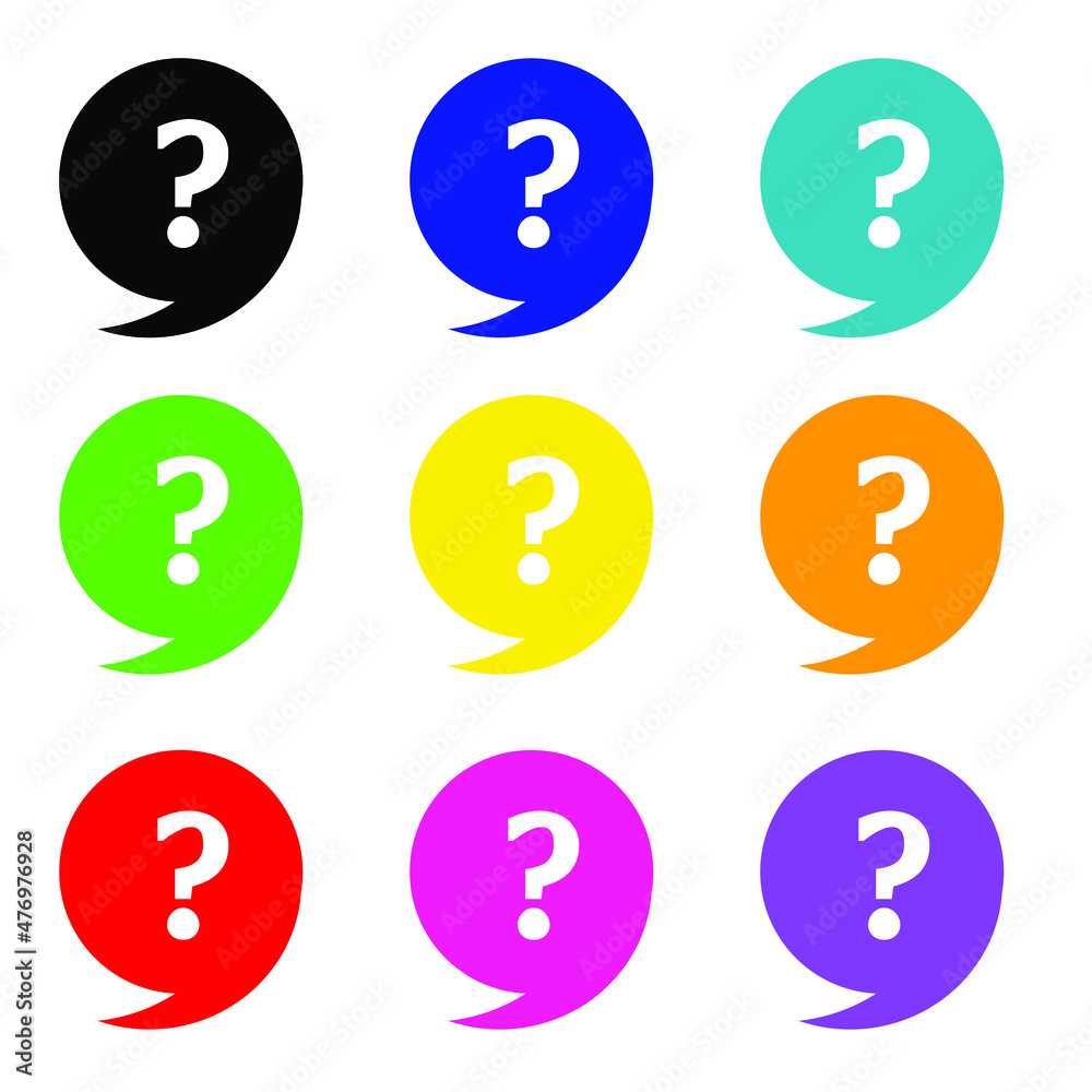 Question mark icon. Help symbol. FAQ sign. Round speech bubble button. Vector illustration.
Question mark icon. Help symbol. FAQ sign. Round speech bubble button. Vector illustration.