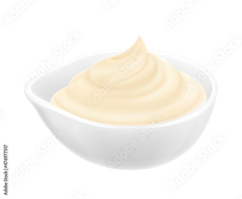 Mayonnaise Sauce Realistic Composition