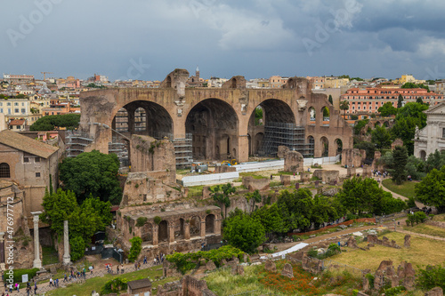 Basilica of Maxentius and Constantine, ruins in the Roman Forum in Rome, Italy