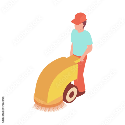Cleaning Machine Worker Composition
