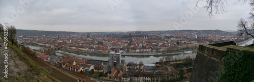 Panorama von Würzburg (Bayern, Deutschland) von der Festung aufgenommen