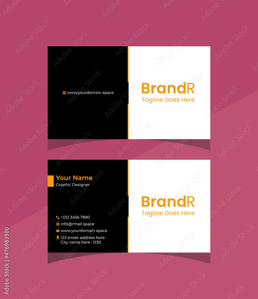  Clean Business Card, Unique, Creative, modern business card, Visiting Card and name card, simple clean template vector design, layout in rectangle size.