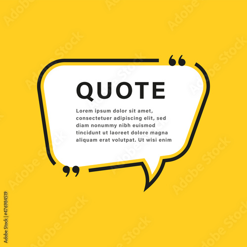 quote box speech bubble frame. texting boxes with quotation marks. line quote frames