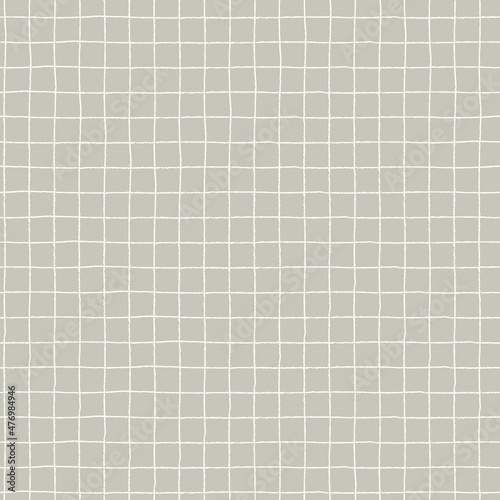 Seamless checkered repeating pattern with hand drawn grid. Gray plaid background for wrapping paper  surface design and other design projects