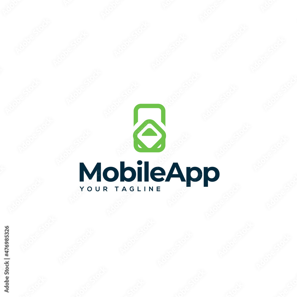 Minimalist Simple Mobile App Phone logo design