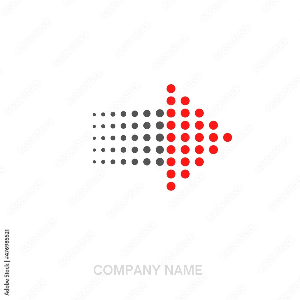 Red and gray arrow Simple Icon Logo (4000 x 4000 px)