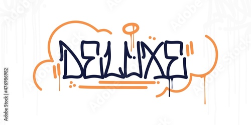 Abstract Hip Hop Hand Written Urban Street Art Graffiti Style Word Deluxe Vector Illustration