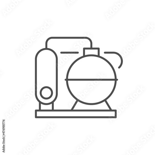 Refinery factory line outline icon