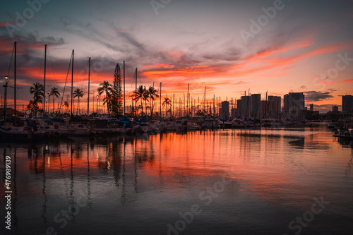 sunset over the harbor © Johnny