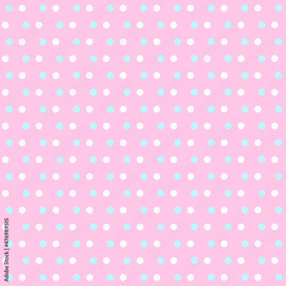 カラー背景　2色ドット　白×水色×ピンク
