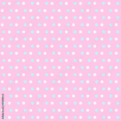 カラー背景 2色ドット 白×水色×ピンク