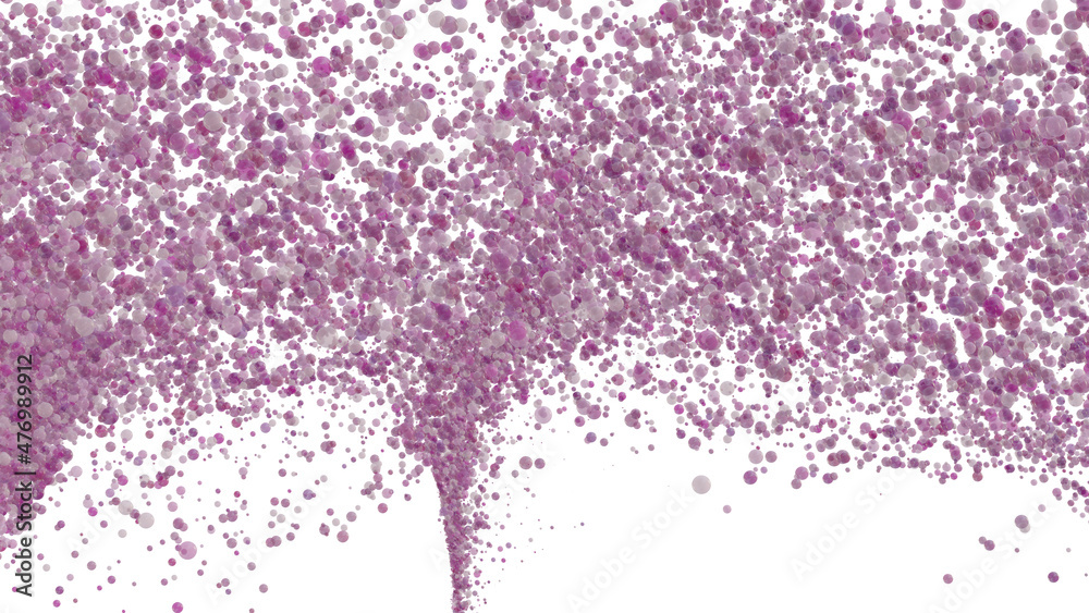 Abstract background of pink spheres on white background