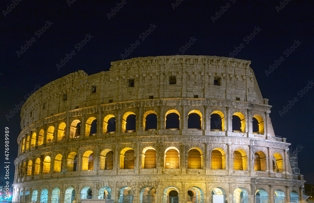 night view of Colosseum in more,  