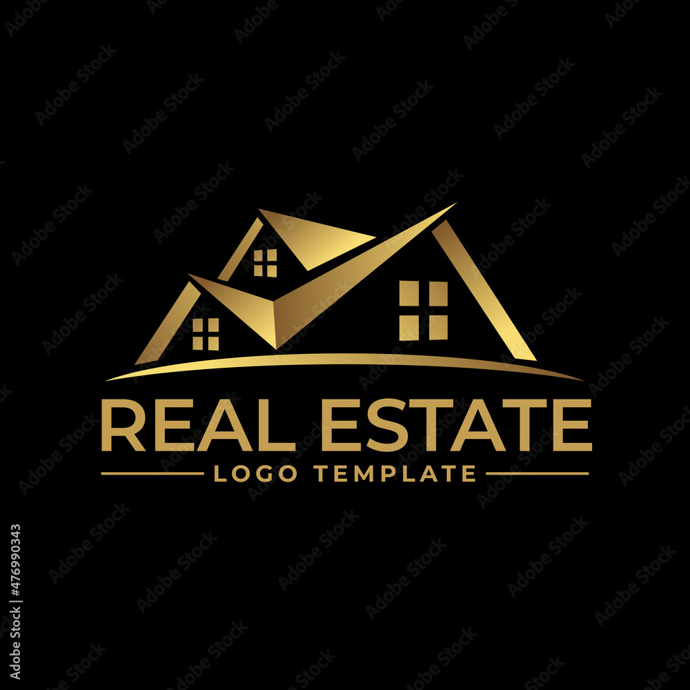 Real Estate Gold Logo Template