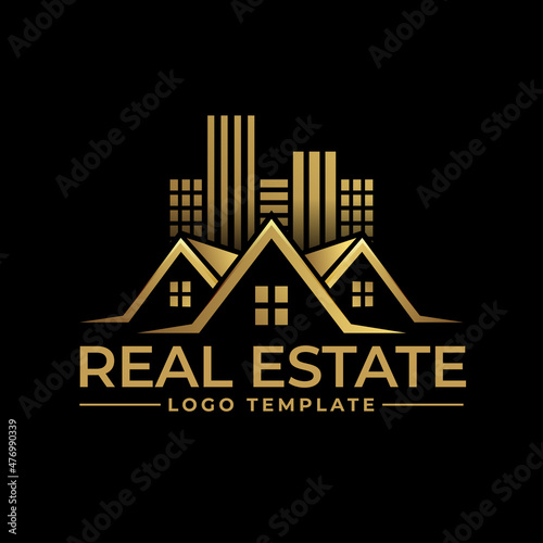 Real Estate Gold Logo Template