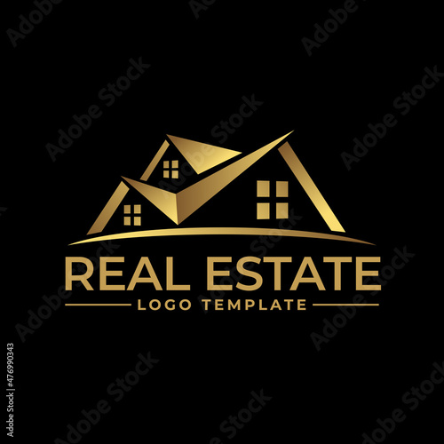 Real Estate Gold Logo Template