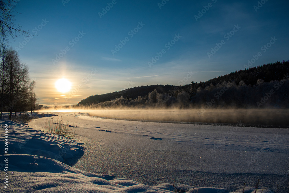 Naklejka premium Winter morning