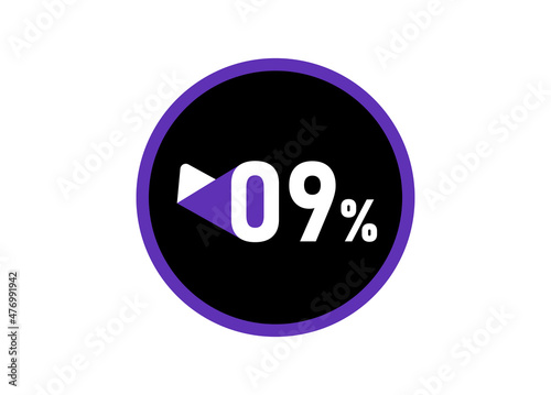 9% Round design vector, 9 percent images