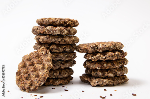 Whole grain crispy galettes  with sunflower and flax seeds