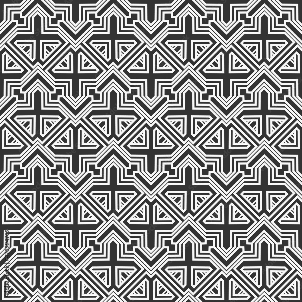 Seamless pattern with geometric shapes.