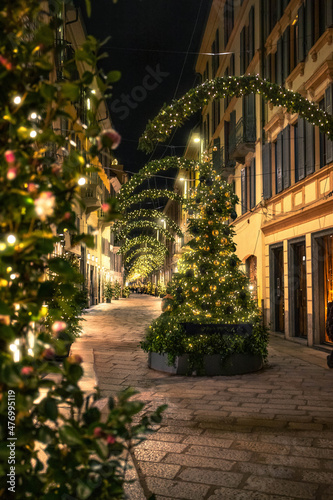 Milan Christmas Holidays Via Monte Napoleone Via della Spiga Lights Fairy photo