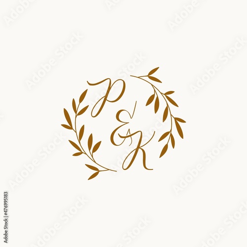 PK initial wedding monogram logo