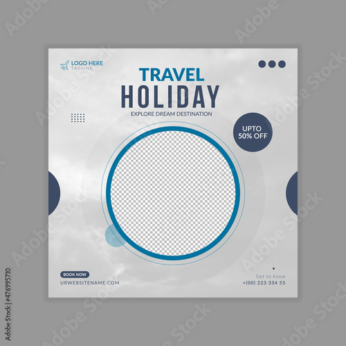 Travel holiday instagram post and social media post template