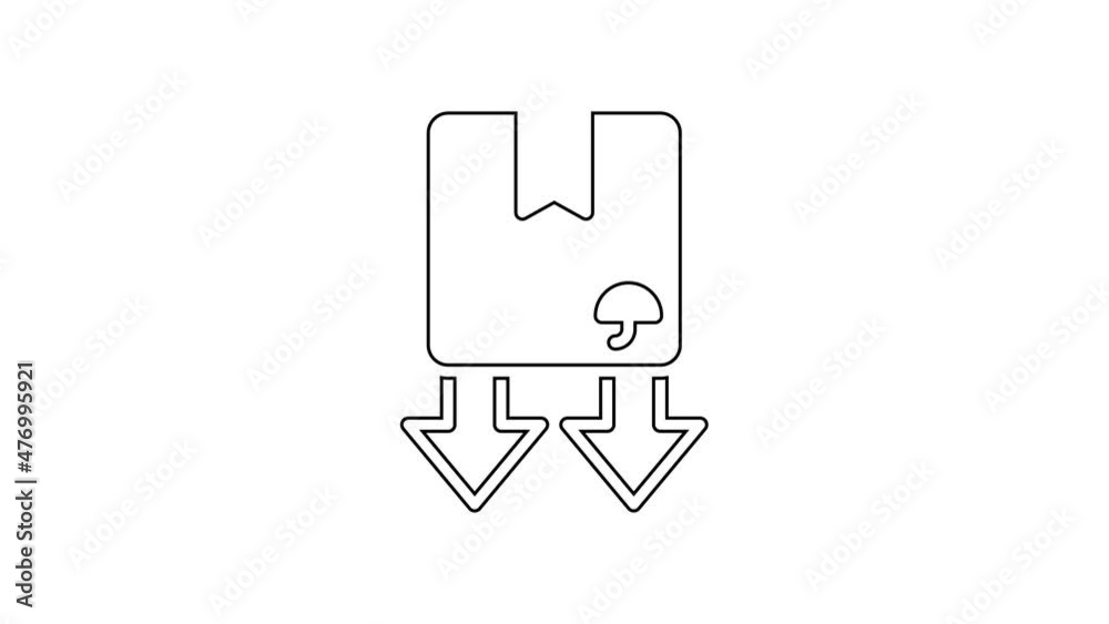 Black line Cardboard box with traffic symbol icon isolated on white background. Box, package, parcel sign. Delivery, transportation and shipping. 4K Video motion graphic animation Black line Cardboard box with traffic symbol icon isolated on white background. Box, package, parcel sign. Delivery, transportation and shipping. 4K Video motion graphic animation