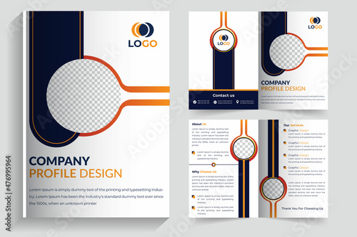 Bifold Brochure Template Design, Corporate Business Brochure, Company Profile Template, 4 Pages Business Brochure, Corporate Business Book Cover Design, Annual Report, Digital Banner, Poster, Social. photo
