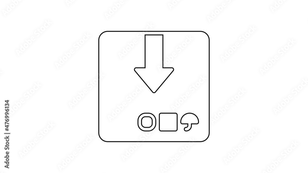 Black line Carton cardboard box icon isolated on white background. Box, package, parcel sign. Delivery and packaging. 4K Video motion graphic animation Black line Carton cardboard box icon isolated on white background. Box, package, parcel sign. Delivery and packaging. 4K Video motion graphic animation