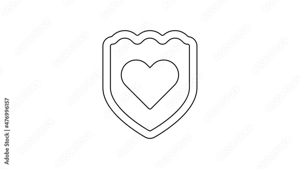 Black line Immune system icon isolated on white background. Medical shield. 4K Video motion graphic animation Black line Immune system icon isolated on white background. Medical shield. 4K Video motion graphic animation