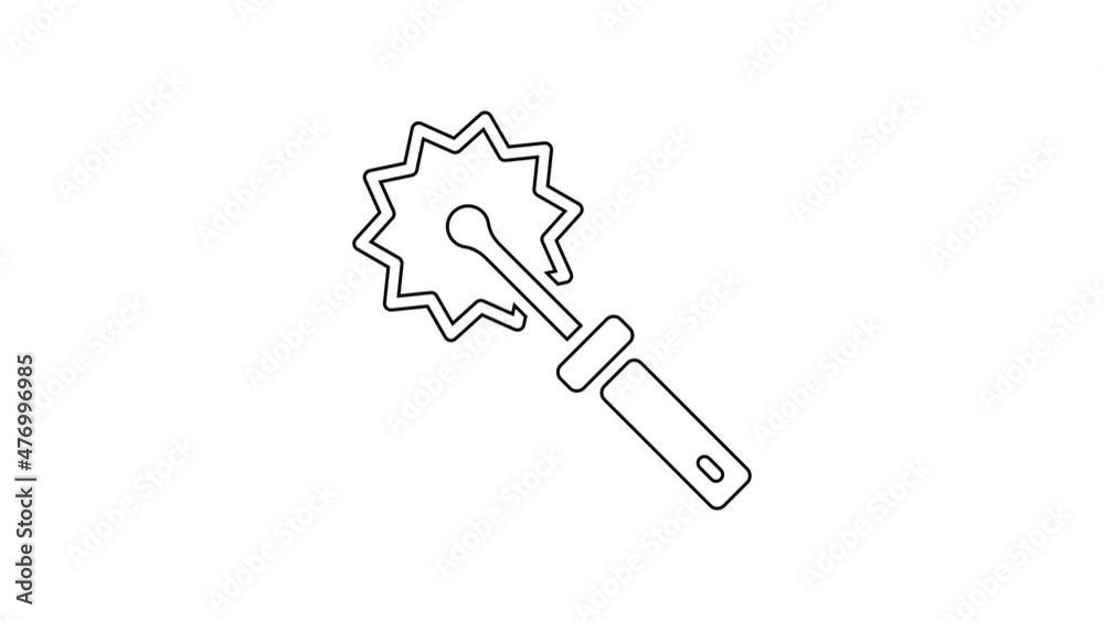 Black line Cutter roll for honey icon isolated on white background. Tool of the beekeeper. 4K Video motion graphic animation Black line Cutter roll for honey icon isolated on white background. Tool of the beekeeper. 4K Video motion graphic animation