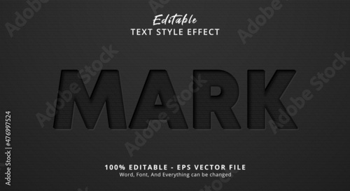 Editable Text Effect, Embossed Mark template