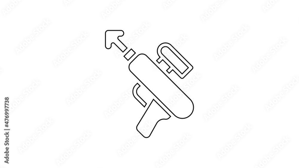 Black line Fishing harpoon icon isolated on white background. Fishery manufacturers for catching fish under water. Diving underwater equipment. 4K Video motion graphic animation Black line Fishing harpoon icon isolated on white background. Fishery manufacturers for catching fish under water. Diving underwater equipment. 4K Video motion graphic animation