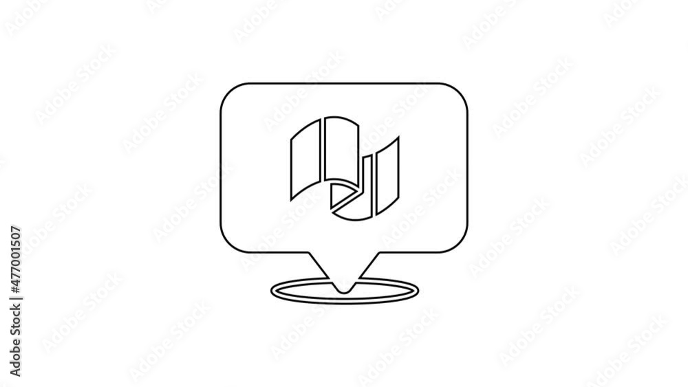 Black line Flag Italy icon isolated on white background. 4K Video motion graphic animation Black line Flag Italy icon isolated on white background. 4K Video motion graphic animation