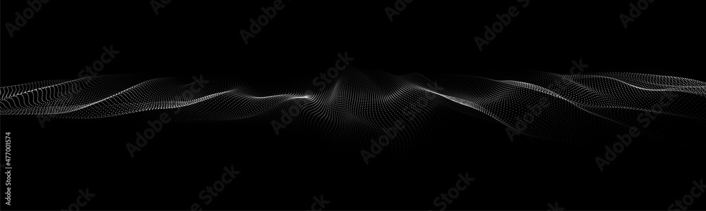 Wave of particles. Digital wave background concept. Abstract technology background. Big data visualization. Vector illustration. Wave of particles. Digital wave background concept. Abstract technology background. Big data visualization. Vector illustration.