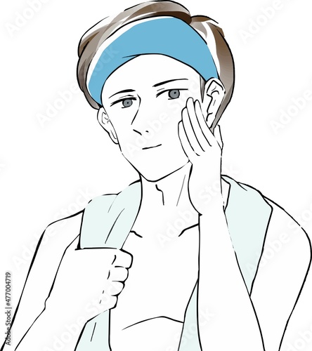 風呂上りに肌を気にする男性