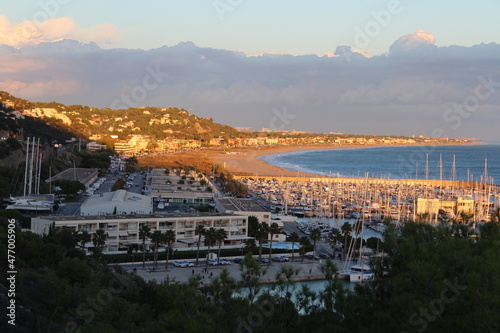 Mediterranean landscape with sea views. Mediterranean sunset