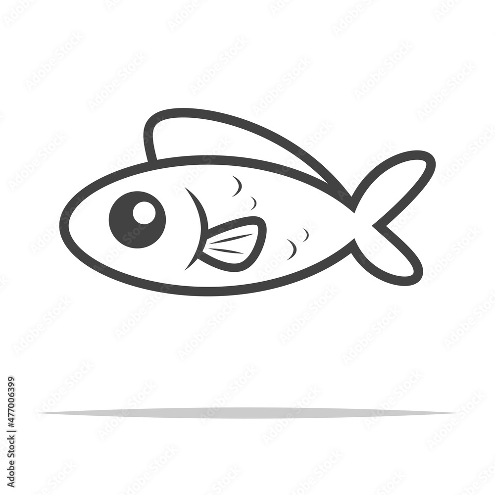 Fish outline icon transparent vector isolated Fish outline icon transparent vector isolated