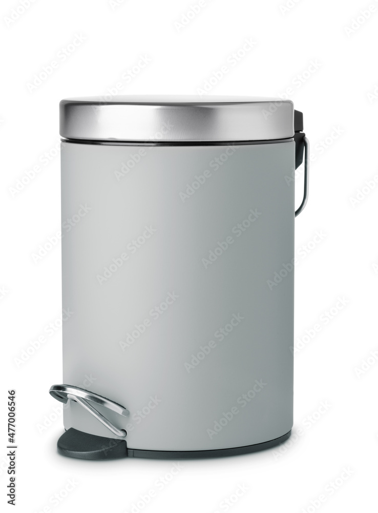 Gray steel foot pedal waste bin Gray steel foot pedal waste bin