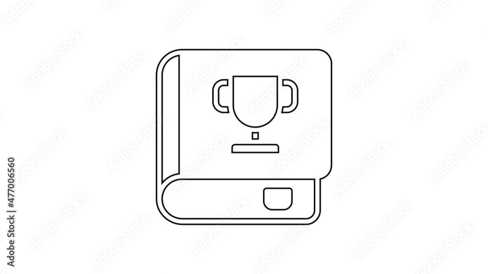 Black line Book icon isolated on white background. 4K Video motion graphic animation Black line Book icon isolated on white background. 4K Video motion graphic animation