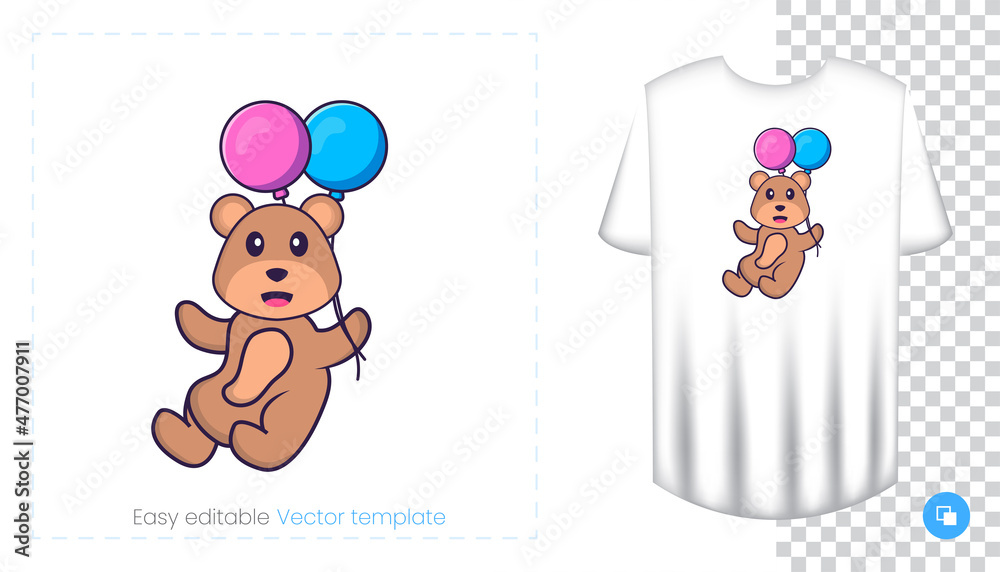 Cute bear mascot character. Can be used for stickers, pattern, patches, textiles, paper. Vector illustration Cute bear mascot character. Can be used for stickers, pattern, patches, textiles, paper. Vector illustration