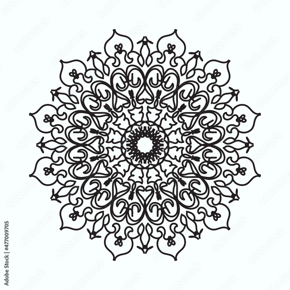 Hand drawn mandala. decoration in ethnic oriental  doodle ornament.