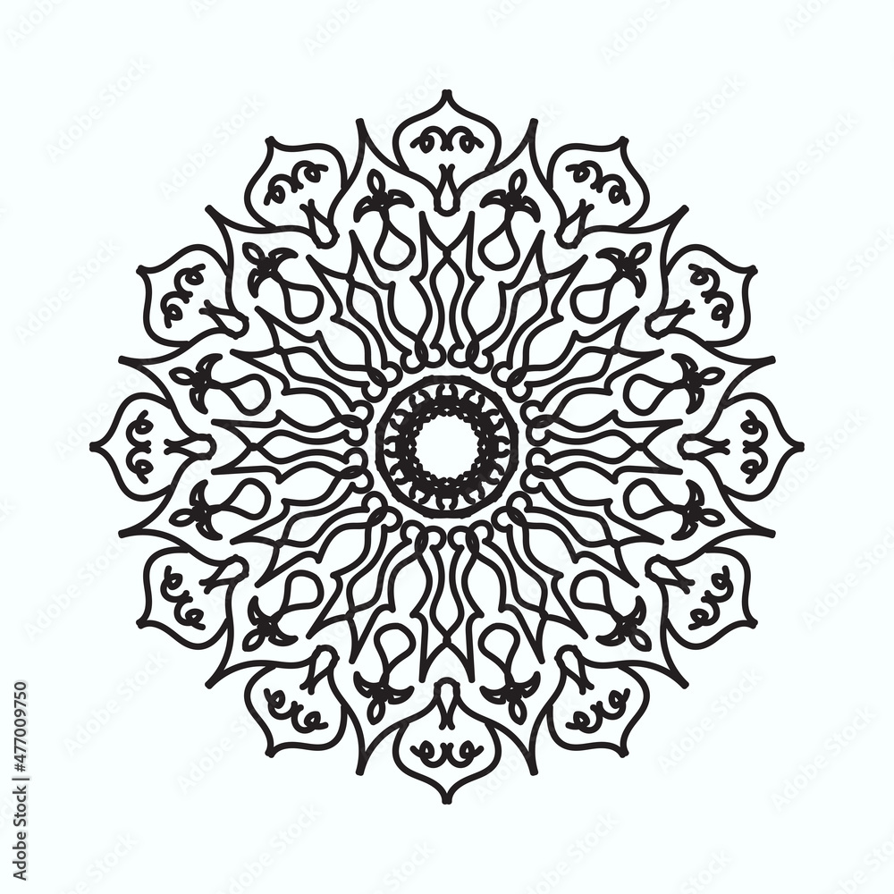 Hand drawn mandala. decoration in ethnic oriental  doodle ornament.