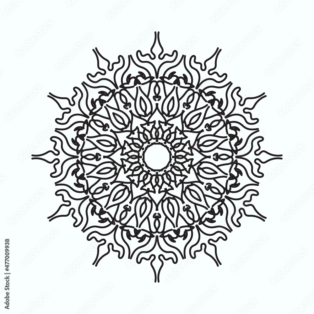 Hand drawn mandala. decoration in ethnic oriental  doodle ornament.