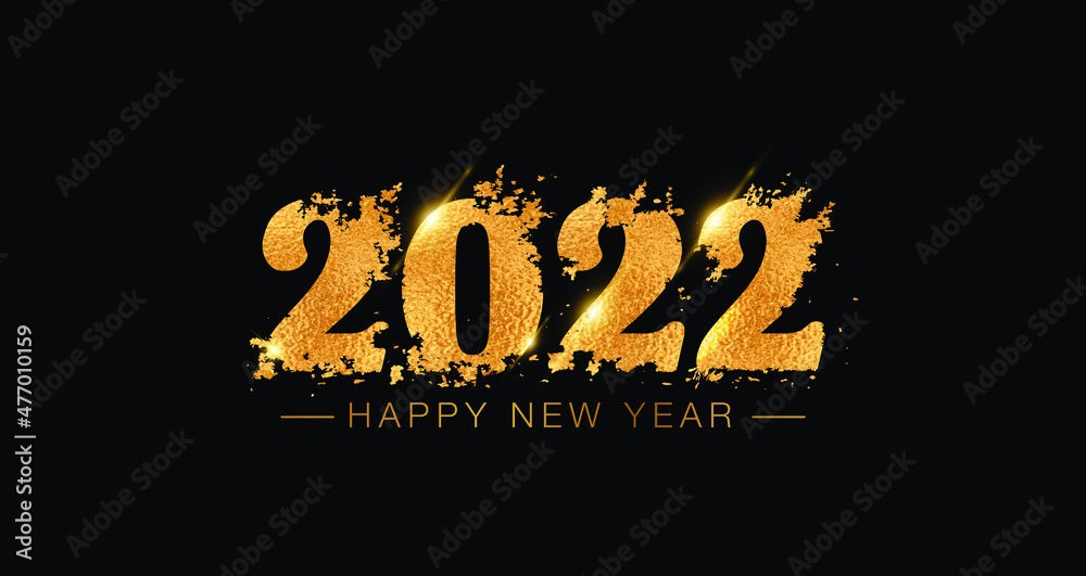 2022 New Year Abstract background with Gold rush. Holiday vector ...