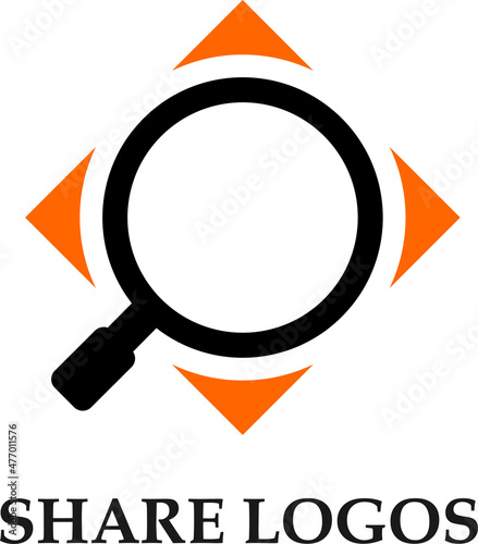 magnifying glass logo about search