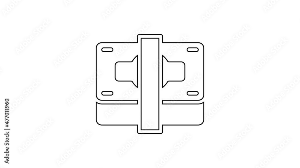 Black line Stacks paper money cash icon isolated on white background. Money banknotes stacks. Bill currency. 4K Video motion graphic animation Black line Stacks paper money cash icon isolated on white background. Money banknotes stacks. Bill currency. 4K Video motion graphic animation