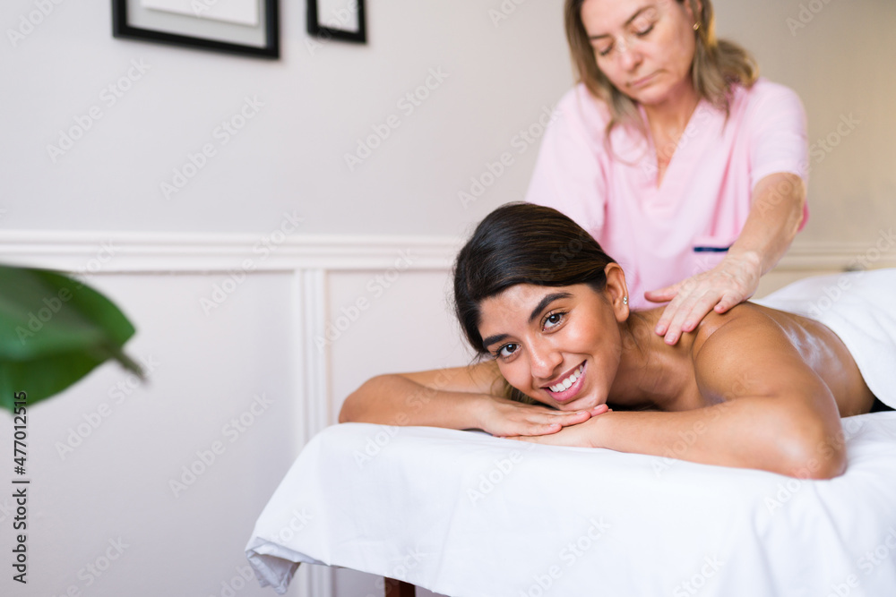 Portrait of a latin woman at the spa Portrait of a latin woman at the spa